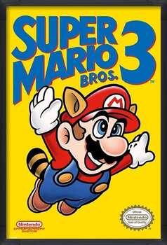 Zarámovaný plagát Super Mario Bros. 3 - NES Cover