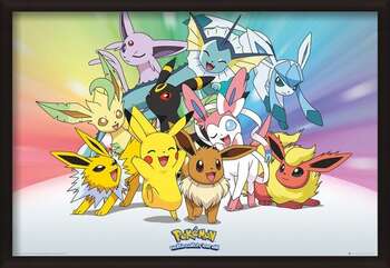 Zarámovaný plagát Pokemon - Eevee
