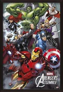 Zarámovaný plagát Marvel - Avengers Assemble