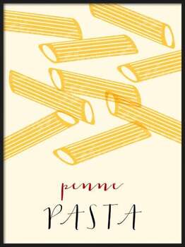 Plagát Penne Italian pasta. Penne poster illustration.