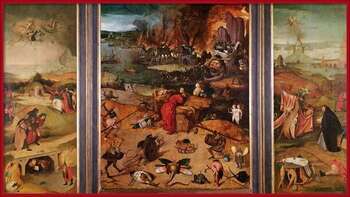 Plagát Triptych of the Temptation of St. Anthony