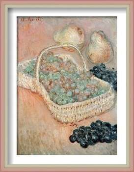 Zarámovaný plagát Claude Monet - The Basket of Grapes, 1884