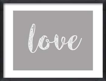 Plagát Cursive grey love