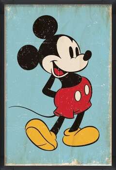 Zarámovaný plagát Mickey Mouse - Retro