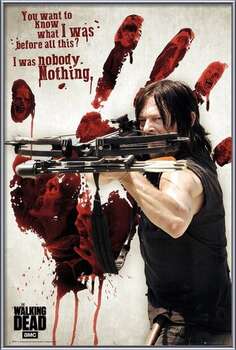 Zarámovaný plagát Walking Dead - Bloody Hand Daryl