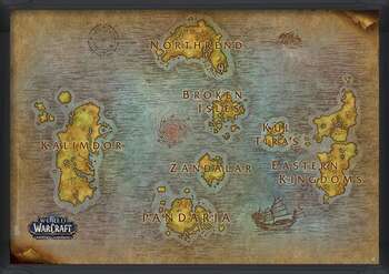 Zarámovaný plagát World Of Warcraft - Map